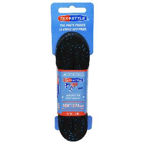 Шнурки для коньков хлопковые Texstyle Double Blue Line Extra Wide Heavy Duty