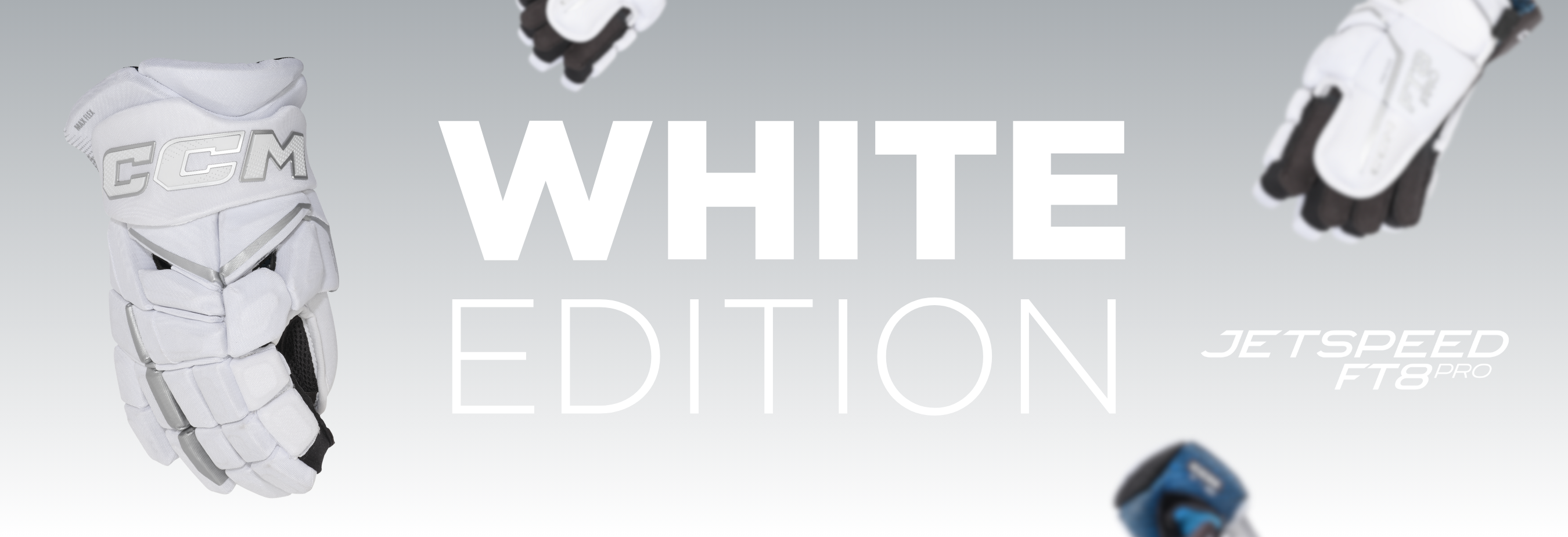 Перчатки CCM JetSpeed FT8 Pro WHITE EDITION